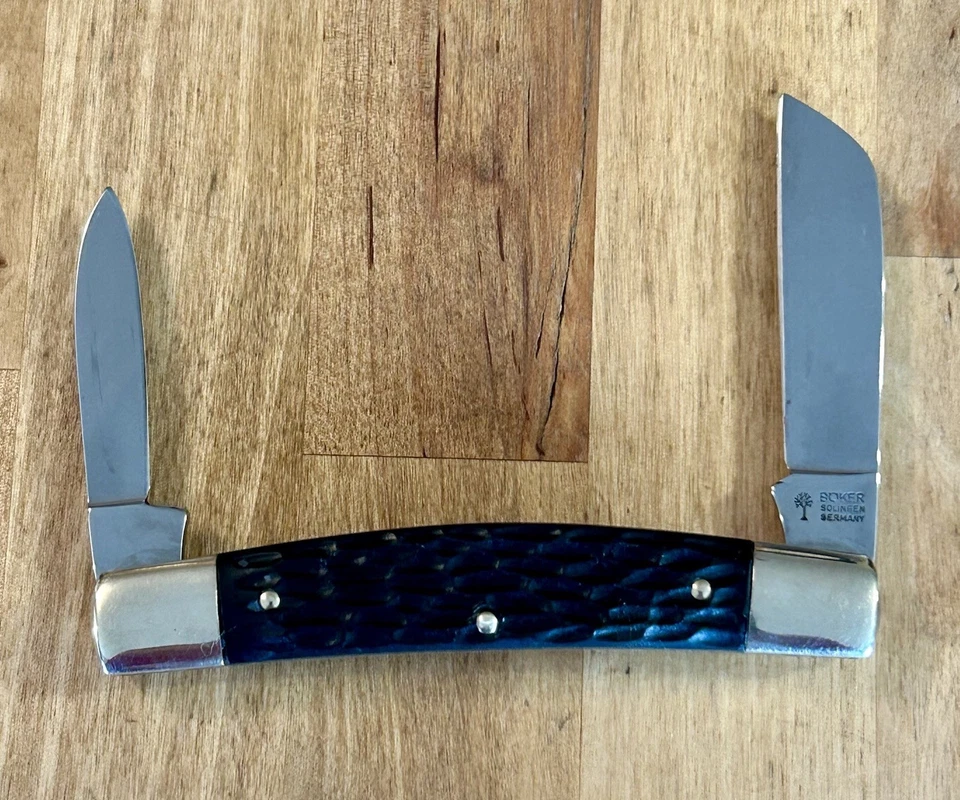 VTG 1970s BOKER TREE BRAND Solingen Germany UNIQUE 2 Blade Congress Pocket Knife - Image 3 of 4