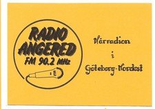 QSL Radio Angered Stazione Locale Svezia 1986 Göteborg 90,2 MHz 10 Watt DX SWL