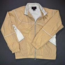 Jordan Jumpman Men s Medium Full Zip Windbreaker Jacket Tan Beige Mesh Lined
