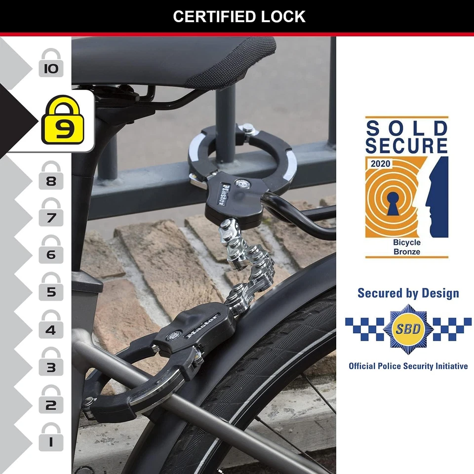 MASTER LOCK Police Approved Bike Lock & E-Scooter Lock *Free UK P&P* - Image 4 of 4