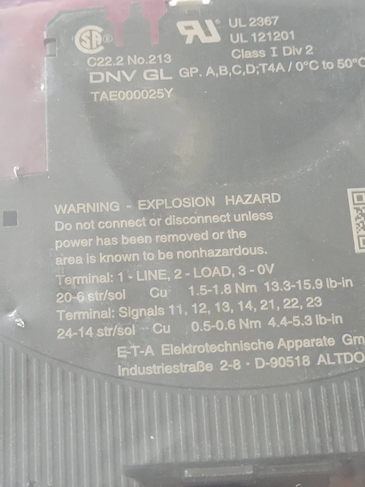 ETA ESX10-TB-101-DC24V-2A ELECTRONIC CIRCUIT PROTECTOR - Image 2 of 4