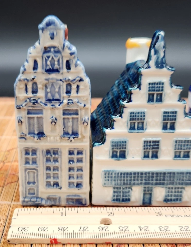 Four (4) Vintage Delft Canal Houses - Hand Painted - Each Different - Amsterdam - Image 4 of 4