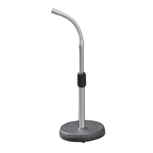 Desk Top Microphone Stand on Round Cast Iron Base with 165mm Gooseneck Fitting