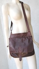 JACK GEORGES Voyager Buffalo Leather Flap Over Crossbody Bag FLAW