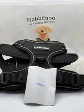 Rabbitgoo - Black - Size XL - Dog Harness No-Pull Adjustable Pet Vest Reflective