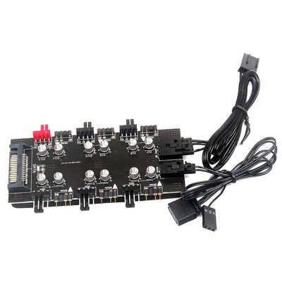 SATA 1 To 6 Way PWM /ARGB Device Expander 4-Pin Cooling Fans Hub Splitter