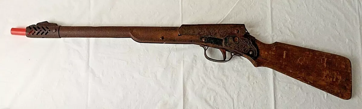 Vintage Cork/Pop Rifle Toy Metal Wood Gun |