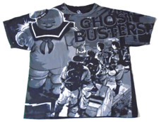 Ghostbusters T-Shirt All Over Print Gray Stay Puft Marshmallow Man 2011 Large
