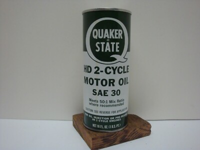 Estate Find 1970's NOS Quaker State HD 2-Cycle Motor Oil Full Metal Can