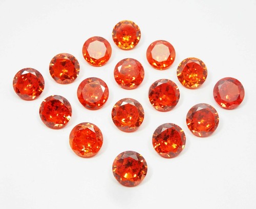 Zircon Orange Color Cubic Zirconia Round Cut ,Lab Created Loose Gems - Picture 11 of 44