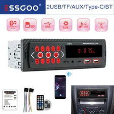 Single 1DIN Car Stereo Audio Bluetooth FM MP3 BT Player SD USB Head Unit Radio