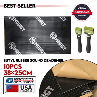 MODIGT SOUND DEADENING MAT Black PROOFING VAN CAR BUTYL METAL FOIL AUDIO PANEL