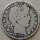 1915 Barber Half Dollar 50c Nice VG As Pictured L