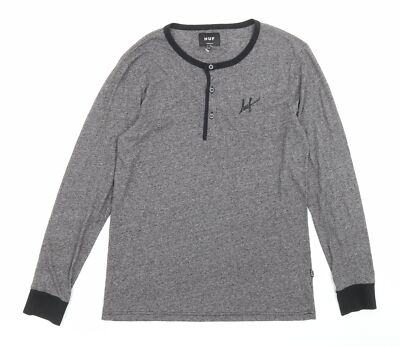 HUF Herren T-Shirt grau Polyestermischung Größe S
