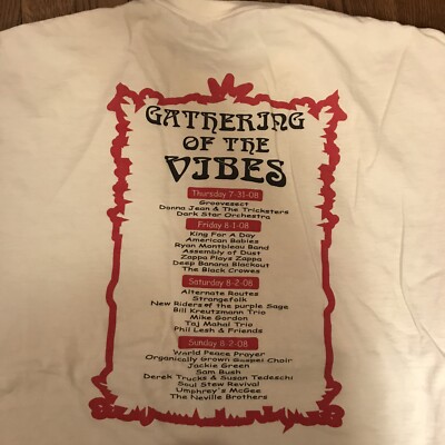 Vintage 00s Gathering Of The Vibes 2008 Grateful Dead Tee