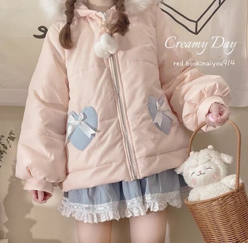 Ladies Pastel Pink Lolita coat Jacket 