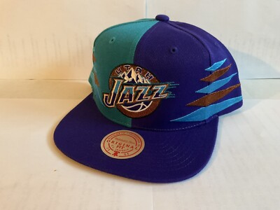 UTAH JAZZ~MITCHELL & NESS DIAMOND CUT SNAPBACK HAT/CAP (TEAL