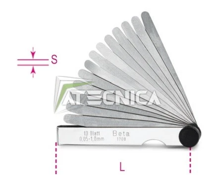 SPESSIMETRO SPESSIMETRI BETA TOOLS 1708/20 1708 20 LAME SPESSORE DA 0.05 A 1 MM