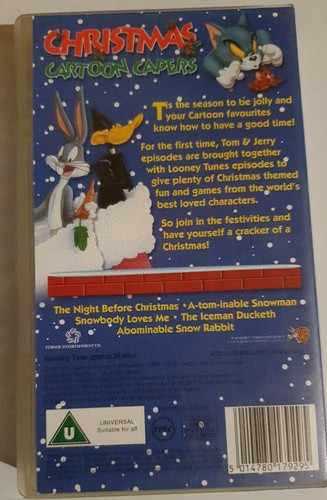 Christmas Cartoon Capers VHS Video NEW & Sealed Tom & Jerry Looney Tunes - Picture 2 of 3