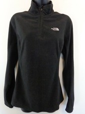 The North Face Women 1/4 Zip Fleece Jacket Sz Large Black