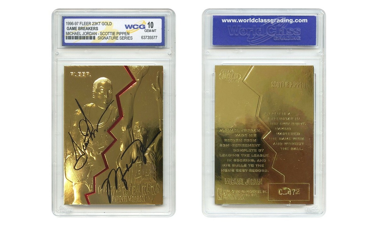 1996-97 JORDAN & PIPPEN FLEER Game Breakers 23K GOLD CARD