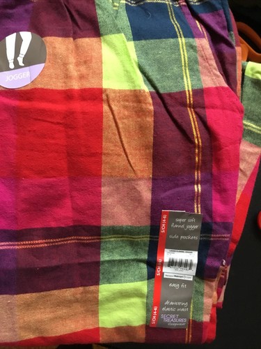 SECRET TREASURES SLEEPWEAR Multicolor Plaid Soft Flannel JOGGER PANTS SZ S - Picture 7 of 7