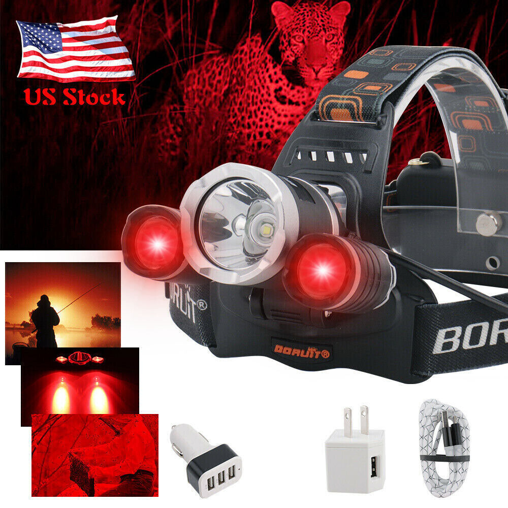 Image 1 - 80000LM BROUIT XM-L L2 LED Headlamp Hunting Headlight Rechargeable Head Torch US