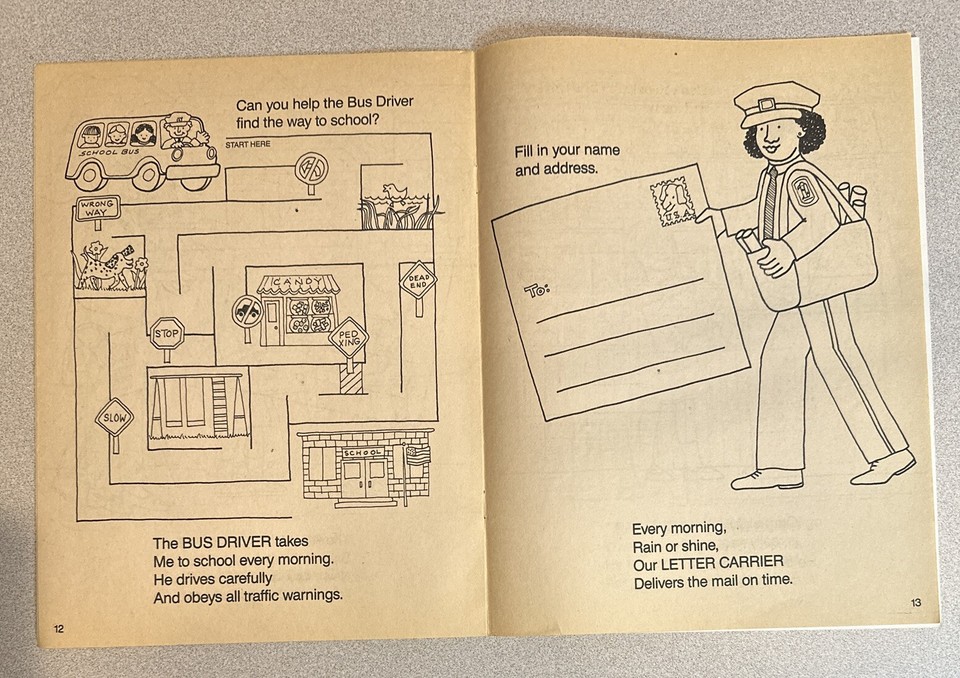 1990 My Community Friends Read Rhyme Coloring Book MAMOU LA Savoy