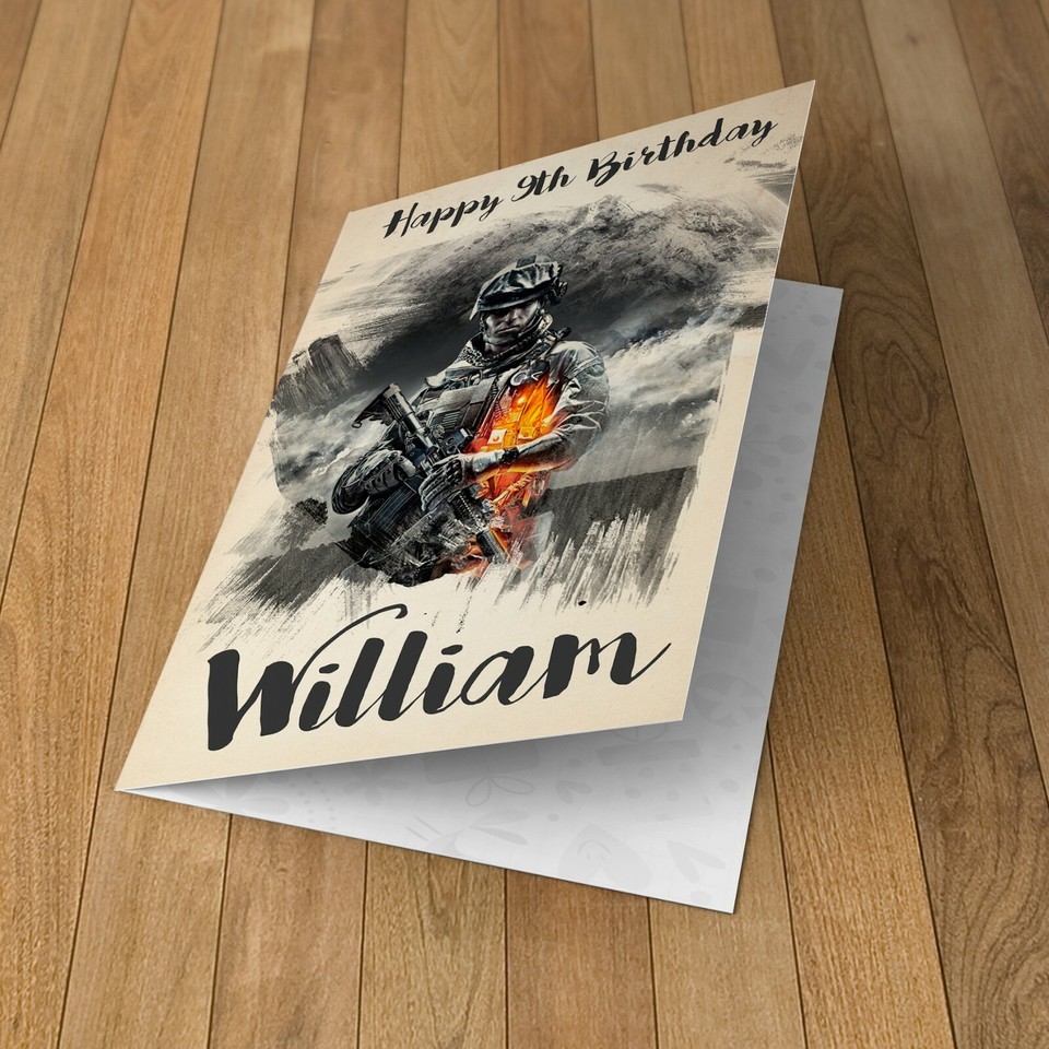 BATTLEFIELD Personalised Birthday Card for Dad Son Nephew Friend Boys ...