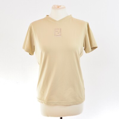 FENDI JEANS Vintage Bluse Blouse Made in Italy 1980s Beige FF T-Shirt Stretch