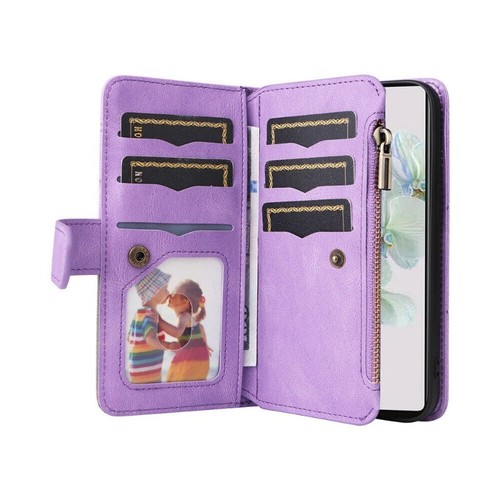 For Google Pixel 9 8 7 6 Pro 8A Magnetic Zipper Leather Case Wallet Flip Cover - Picture 49 of 78