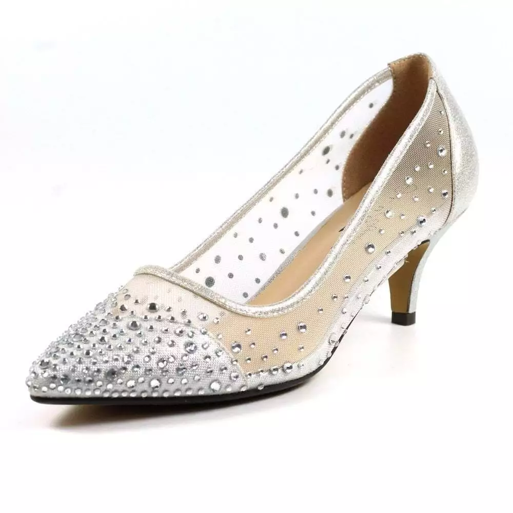 Lunar Alisha FLR559 Silver Mesh Ladies Shoe with Gemstones eBay