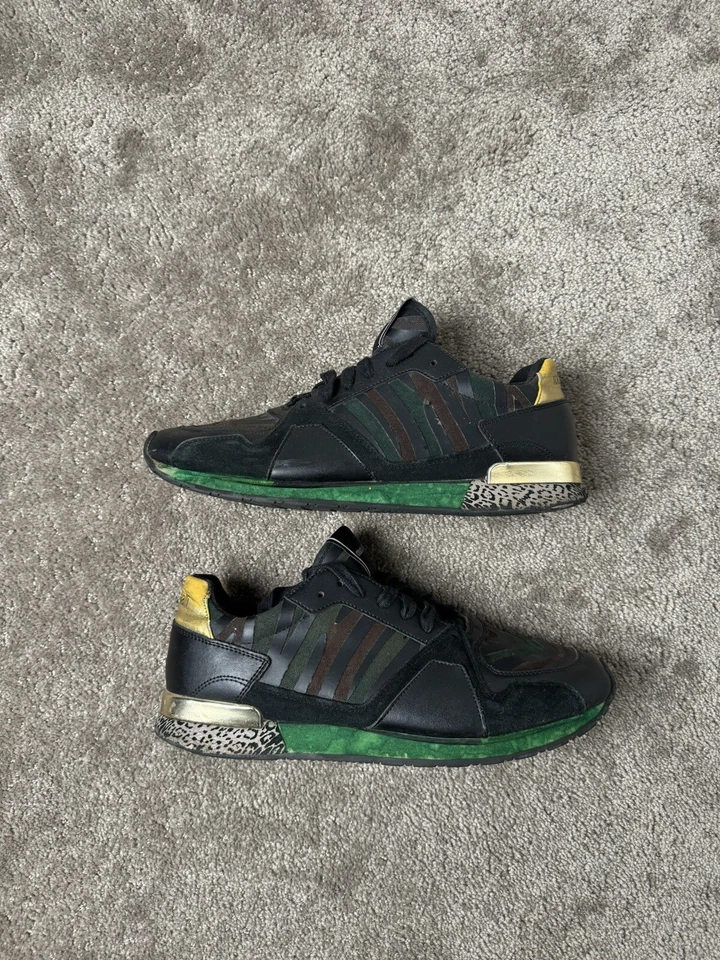 Roberto Cavalli Deportivas Para Hombre Cuero Negro Lona Moda Tenis Zapatos Talla 10 Foto 3 de 4