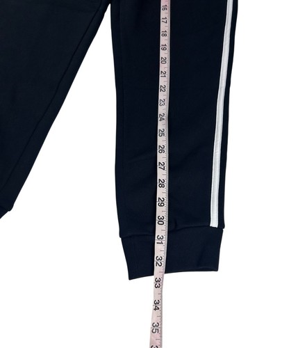 Adidas Sweatpants Boy's Medium Black Regular Fit Black Jogger Pants Stripes NEW - Picture 4 of 9