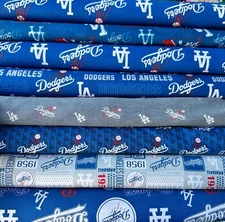 Dodgers fabric 100% cotton by yard 36" x 45" wide Apparel Home Crafts 4 designs