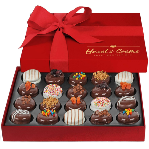 Cookie Gift - Chocolate Covered Cookie Gift Basket - Anniversary Dark Chocolate - Picture 2 of 12