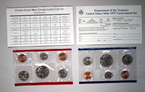 1997 U.S. Mint Uncirculated Coin Set – 10 Coins – Lowest Mintage Since 1963 - Picture 3 of 13