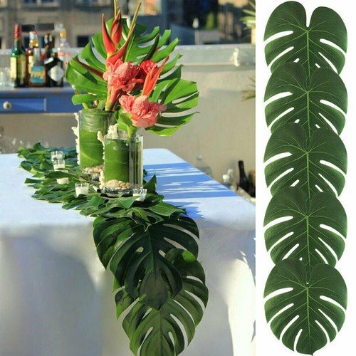 60X Tropical Artificial Palm Leaves Hawaiian Luau Jungle Beach Theme Party Decor - Picture 14 of 24