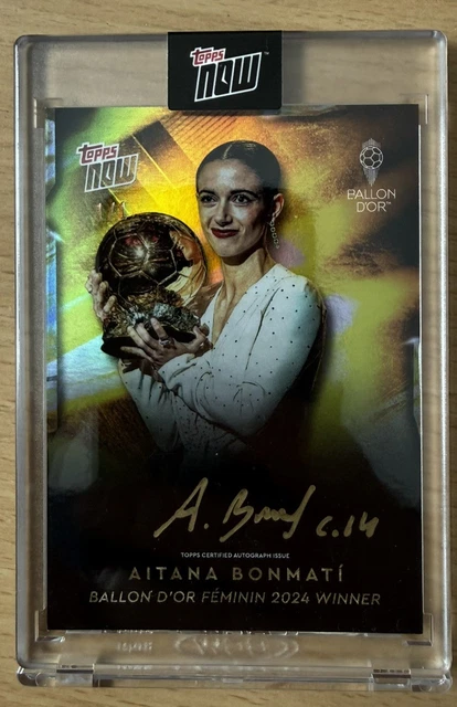 Topps Now Ballon d’or 2024 Winner Aitana Bonmati Gold on Card Auto 1/1