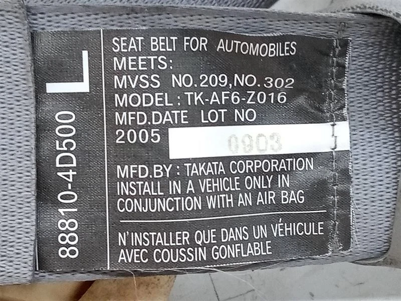 Used Front Left Seat Belt Front fits: 2006 Kia Sedona bucket seat driver retract Foto 4 de 4
