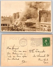 RPPC Atlantic City NJ Fire Photo Postcard
