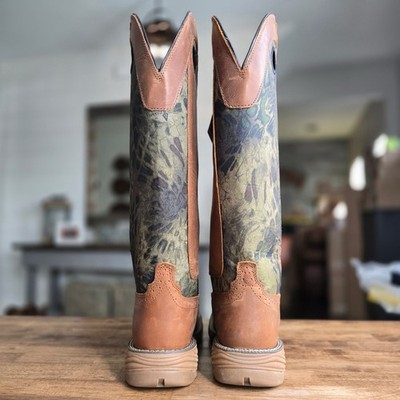 Justin Rush Strike Work Boots 17” Camo Brown Leather Men’s 13D Snake Resistant Justin Original Workboots Mens Rush Strike Camo 17 Inch  main image 4