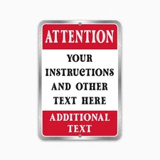 Customized With Your Custom Text New Personalized Aluminum Metal Sign 8 x 12"