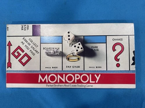 VTG 1975 Monopoly Real Estate Trading Board Game Parker Brothers Classic No.9