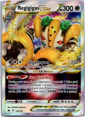 Regigigas VSTAR 114/159 Holo VSTAR Rare Crown Zenith Pokemon Near Mint