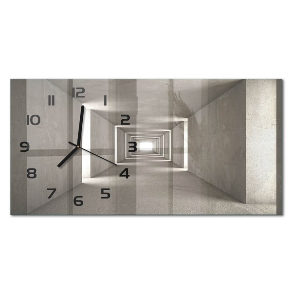 Dekorative Wanduhr Mit FließEnden Zeigern Betontunnel Schwarze Zeiger 60X30 Cm-image