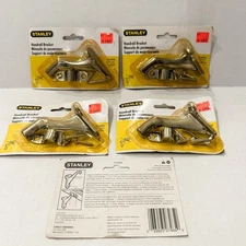 LOT OF 4 STANLEY HANDRAIL BRACKETS 75-6059 NEW CD7081 Aluminum Chrome Plated