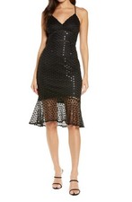 Lulus Black Sequin Cocktail Dress - Small