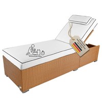 Sonnenliege Gartenliege Liege Liegestuhl Strandliege Polyrattan Rattan Natur