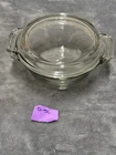 Anchor Hocking Vintage Oval Glass Ovenware 5.75 Inch Clear Casserole Dish W Lid
